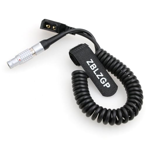 Cable D-tap a 1B de 6 pines hembra en espiral para cámara Red Scarlet Epic 3