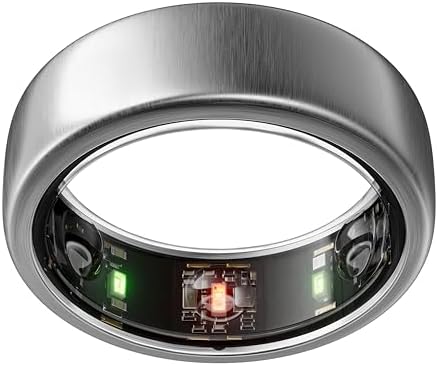 Oura Gen3 Horizon Smart Ring - Size 12, Brushed Titanium | Sleep, Heart Rate and Fitness Tracking Wearable - Up to 7 Day Battery Life - iOS/Android Compatible - Size First with Oura Sizing Kit