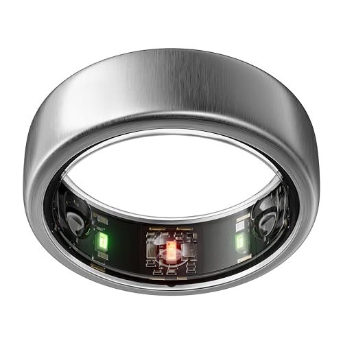 Oura Gen3 Horizon Smart Ring - Size 7, Brushed Titanium | Sleep, Heart Rate and Fitness Tracking Wearable - Up to 7 Day Battery Life - iOS/Android Compatible - Size First with Oura Sizing Kit
