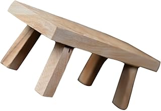 FOMIYES Mini Wood Stool Rest Stool Under Desk Display Stand Stool Small Step Ladder for Kitchen Bathroom Foot Kids Adults and Elders