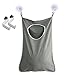 Dearjana Oxford Fabric Space Saving Door-Hanging Laundry Hamper Bag + 2 Stainless Steel Hooks + 2 Strong Suction Cups for Bedroom, Nursery, Dorm or Closet (Grey)