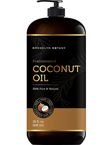 Brooklyn Botany Fractionated Coconut Oil For Skin, Hair And Face – 100% Pure And Natural Body Oil And Hair Oil - Carrier Oil For Essential Oils, Aromatherapy And Massage Oil – 28 Fl Oz #TOP10