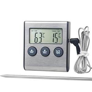 Sparklwleaf Digitales Küchenthermometer mit Edelstahlsonde