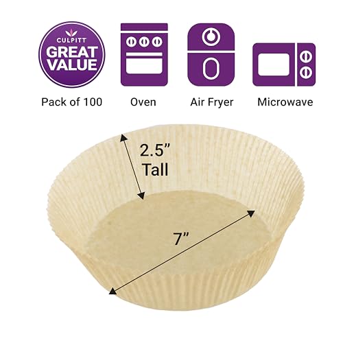 Culpitt 7" Cake Tin Liners, 100 Pack, Non-Stick Siliconised Greaseproof Paper for Baking Cakes Pies, Tarts - Image 2