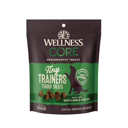 Wellness CORE Tiny Trainers Dog Treats, Natural, Grain Free, Lamb and Apple Recipe, 6 oz Bag