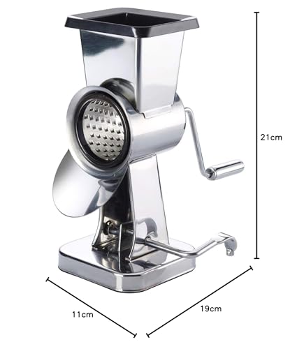Foto von Westmark Mandel-Trommelmühle aus Edelstahl mit 2 Schneidtrommeln und Saugfuß, Höhe: 21 cm, Rostfreier Edelstahl/Kunststoff, Exklusiv, Silber/Schwarz, 97172260