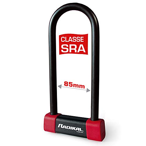 RADIKAL RK250R Antivol U Moto Homologué SRA 85X250 Haute Qualité, Noir rouge