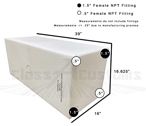 Class A Customs | T-4100 | One (1) Rv Fresh Water 41 Gallon Tank, Grey Water | Made In The U.s.a. #TOP2