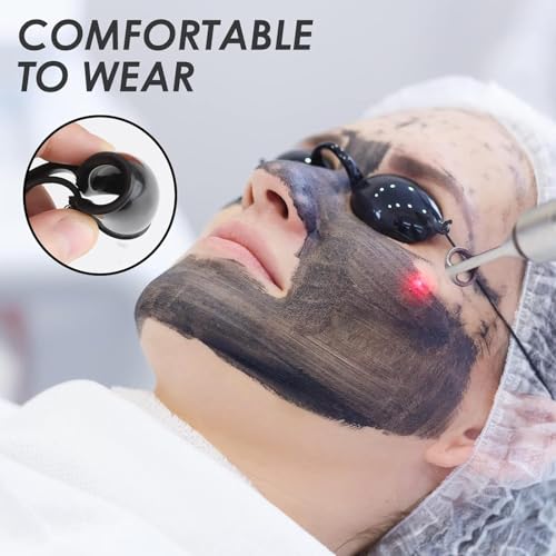 Image of IPL and ND-Yag Laser Light Protective Eyepatch Googles Silicone Soft Durable Comfortable, LED Light Shielding Eye Lap Black Safety for UV IPL Infrared LED Light Therapy (Pack of 6)