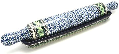 Polish Pottery Rolling Pin with Stand - Kiwi