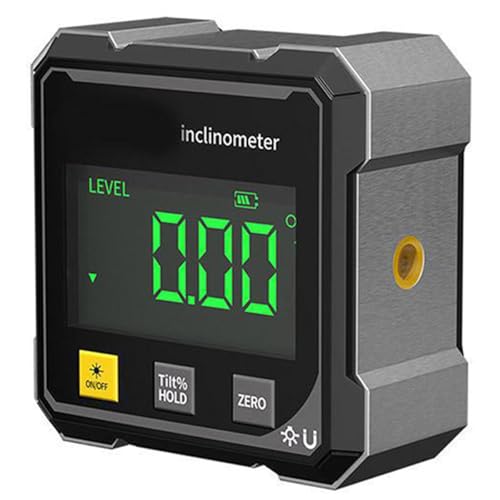 デジタル角度計 磁気式 4面吸着 4*90 デジタル水平器 高精度 傾斜計 アングルメーター 大型LCD 自動較正 充電式 防水防塵 IP54 小型軽量 木工 DIY 建設 金属加工 テーブルソー 据え付け 現場用 (4面磁石)