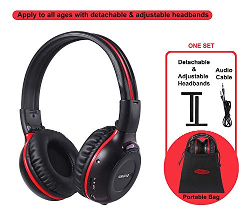 SIMOLIO IR Wireless Headphones for Car DVD/TV with Storage Bag, 2 Channel Car
