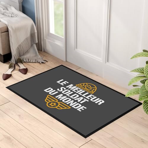 Paillasson noir armée de terre tapis militaire guerre 60x40cm