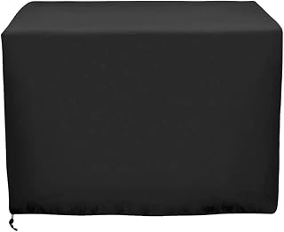 Fire Pit Cover Square, BBQration 32-inch Square Fire Pit Cover, 600D Heavy Duty Waterproof Cover for Fire Table, Air Conditioner Cover, Propane Fire Pit Cover Black, 32" x 32" x 24"
