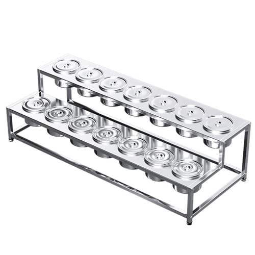 Juego de estante de especias comercial, organizador de acero inoxidable, estantes de condimentos para cocina, despensa, bufés, contenedor de alimentos para condimentos, salsas, ensaladas