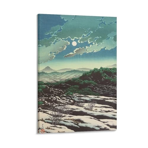 川瀬巴水浮世絵版画ポスター名画狩勝峠 印刷 ポスター キャンバス ウォールアート 画像 絵画 現代 芸術 壁の絵 け ソファの背景絵画24x36inch(60x90cm)