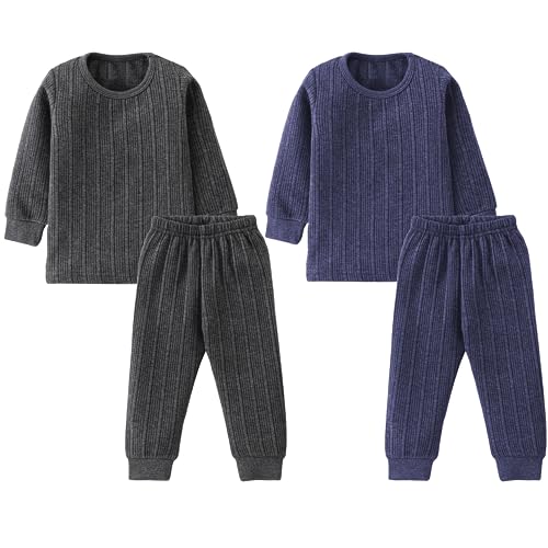 Image of Kids Unisex Baby Boys & Girls Winter Wear Thermal Set with Round Neck Full Sleeve Top and Pajami with Grip