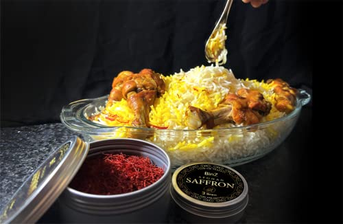 Binz Saffron, Superior Red Saffron Threads, Super Negin Premium Grade Saffron Spice For Paella, Tea's, And Culinary Use. Non-Gmo Saffron From Our Farm To Your Kitchen(3 Grams) #TOP1