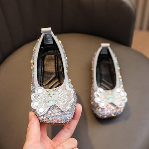 IWIHMIV Infant Girls Mary Jane Shoes Comfortable Lightweight Non Slip Soft Sole Flat Bow Princess Wedding Dress Shoes4