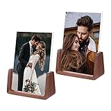 5x7 Picture Frame 2 Pack, Rustic Photo Frame with Solid Wood Base and High Definition Acrylic Glass
