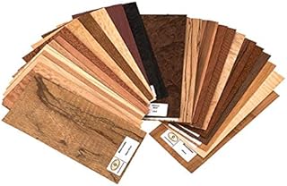 Sauers Exotic Species Wood Identification Kit & Wood Veneer Sample Pack - 4" X 9" – 25 Pieces