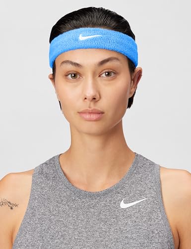 Image of NIKE Swoosh Classic Headband, Unisex - University Blue /White, ONE Size