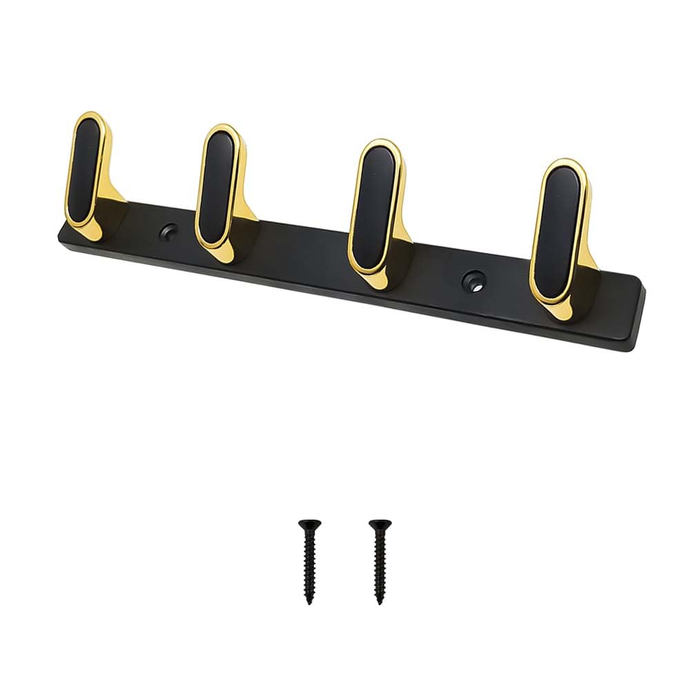 VOLO Premiumand Stylish Door Hangers for Clothes, Door Cloth Hanger, Cloth Hanger, Hooks Rail for Hanging Keys,Clothes,Towel (Black Gold) (6 Hook, 4) (B0CWYWR13C) Amazon Price History, Amazon Price Tracker