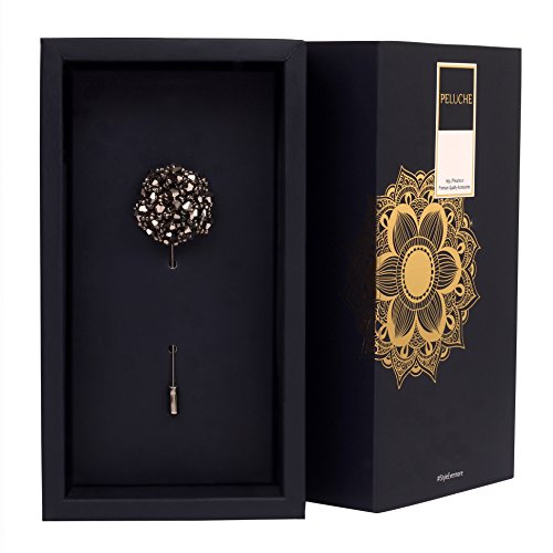 Image of Peluche Crystal Flower Brooch /Lapel Pin for Men