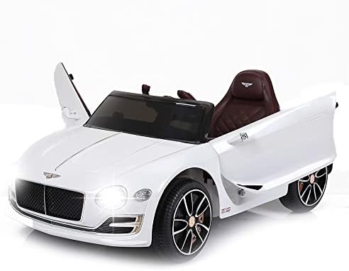 Bentley EXP 6V Battery Powered Ride On Car for Kids, Remote Control Toy Vehicle with Music Player, LED Light, 2 Driving Modes (6V White)