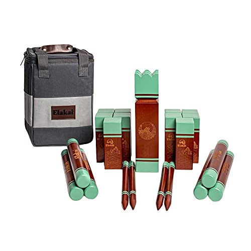 Elakai Outdoor Games for Adults and Family Premium Carry Bag Included Giant Kubb