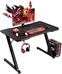 Homall Gaming Desk 80 x 52 cm PC Computer Desk Z Shaped Computer Table PC Gaming Table Gamer Desk for Home Office, Desk with Headphone Hook, Black