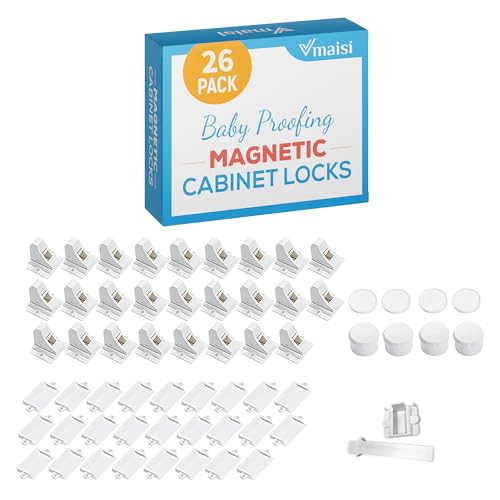 Image of Vmaisi ChildProof Magnetic Cabinet Locks (26 Locks and 4 Keys)