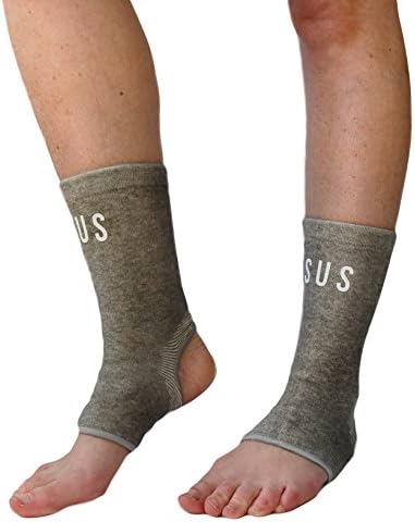 Comfort Foot Compression Sleeves By Susama (1 Pair) - Medium/Large Ankle Stabilizer for Basketball, Running. Relief for Achilles Tendonitis, Plantar Fasciitis & Heel Arch Support. For Men & Women