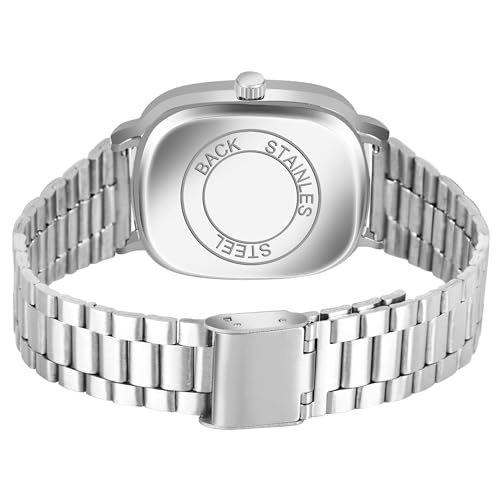 Image of Shocknshop Stainless Steel Analog Square Dial Date Display Unisex Wrist Watch for Men & Women -WCH136