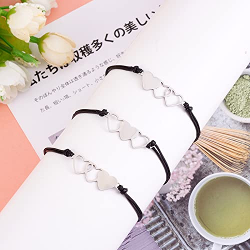 Image of Ornaland 2 /3 /4 /5 Pcs Friendship Bracelet Best Friend Bracelets Bff Matching Heart Bracelet Braided Bracelet Best Friend Friendship Gifts for Women Friends Girls Teen