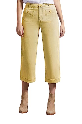 Tribal Women's Brooke Hugging Wide Leg Crop Jeans