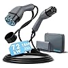 bokman Câble Recharge Voiture Electrique, Câble Type 2 (7kW/15 Mètres/Monophasée/ 32A) Recharge Type 2 Rapide Compatible avec BEV/PHEV
