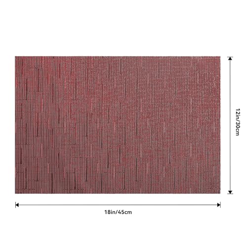 Leetaltree Burgundy Placemats Set of 4 - Heat Resistant Non-Slip Place mats for Dining Table, Washable Durable PVC Vinyl Woven Table Mats（Burgundy, 4） by Leetaltree - Used condition - Image 8