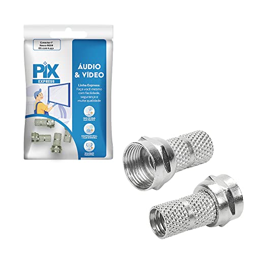 PIX Conector F Rosca Rg-59 - Kit Com 4 Pcs