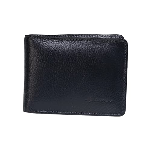 Águia Couro Carteira Masculina de Couro Legítimo com Porta Moeda, Carteira para 13 Cartões, Carteira Preta de Couro Macio Linda Caixa para Presente