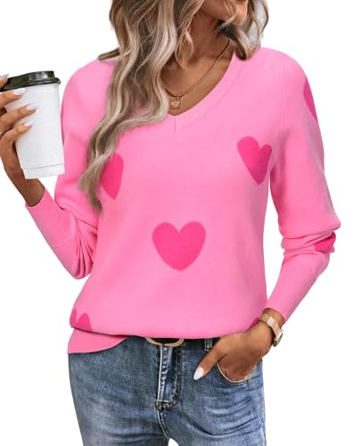 Image of Women's Spring Sweaters 2026 Casual Long Sleeve Pullover V Neck Lightweight Sweatshirts Cute Blouse Tops