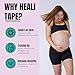 Heali Bump Kinesiology Tape, 15 Pre-Cut Wide Strips, Synthetic Silk, Pregnancy Tape Belly, Magnesium, Vitamin E, Jojoba Oil, Pain Relief, Support, Reduce Appearance of Stretch Marks, Pack of 1