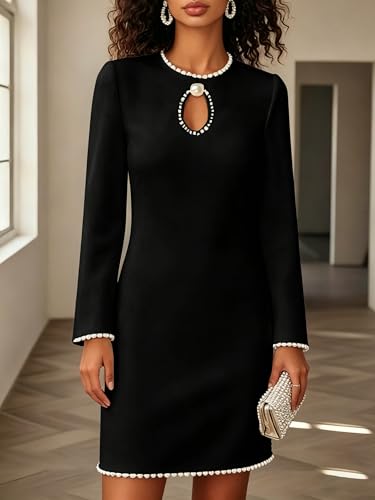 Image of Figdaw Sparkling Rhinestone Bodycon Dress for Women Special Occasions,Night Out