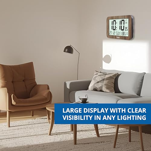 Image of Ajanta Digital Wall Clocks (LCD-140-Oak Wood)