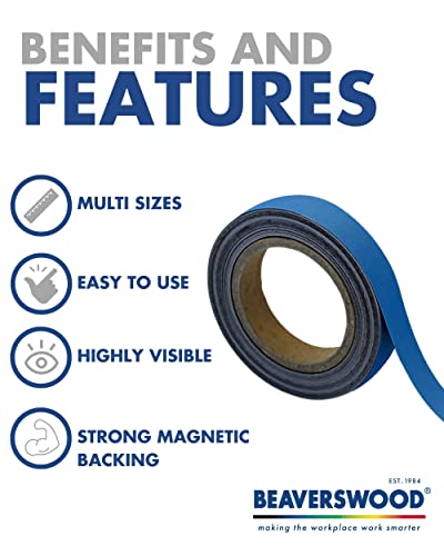 Cinta magnética borrable MSR25/B con superficie reutilizable azul 10m 2