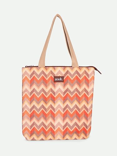 Image of ZOUK Ivy Tote Bag for Women | Handcrafted Jute Khadi with Vegan Leather Handles | Lightweight, Foldable & Travel-Friendly Everyday Carry Bag |
