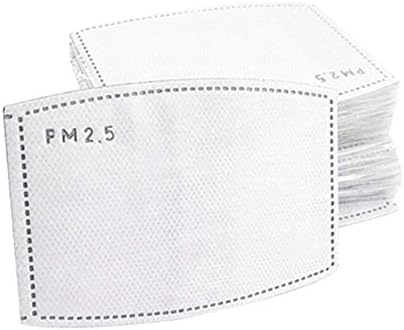 Activated Carbon PM2.5 Replacement Filter, 5 Layers Replaceable Anti Haze Filters for Mouth Shield (20 Pcs)