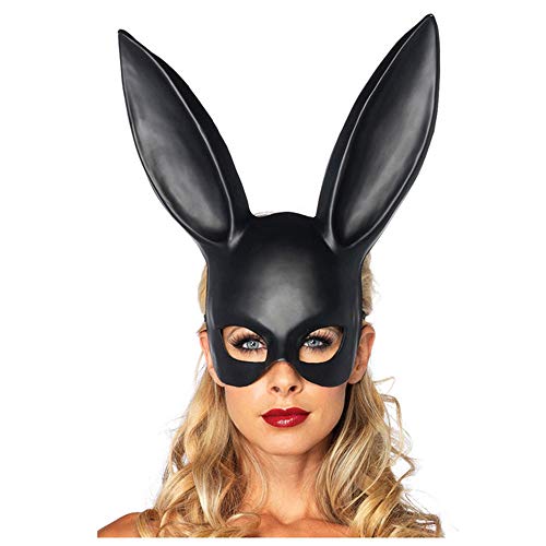 Halloween Masquerade Bunny Ear Mask (Matt Black)