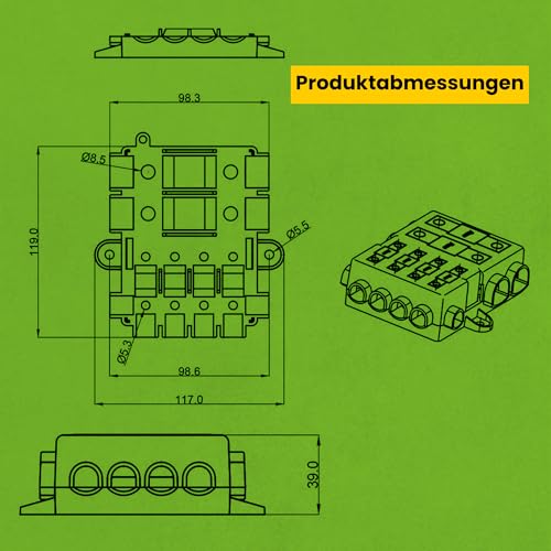 Porte-fusibles Mega Midi Offgridtec boîtier polyamide contre les surcharges électriques - 8