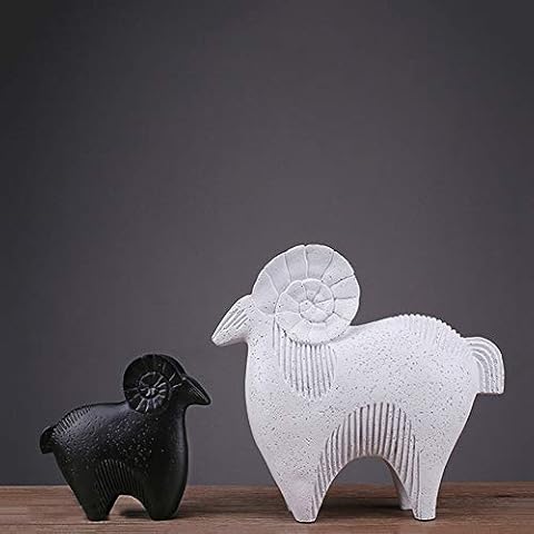 YEHEI Tesysyet Model Room Ornaments Resin Crafts Creative Gifts Sheep Black And White Sheep Nordic Style Home Accessories XXSHN Cover